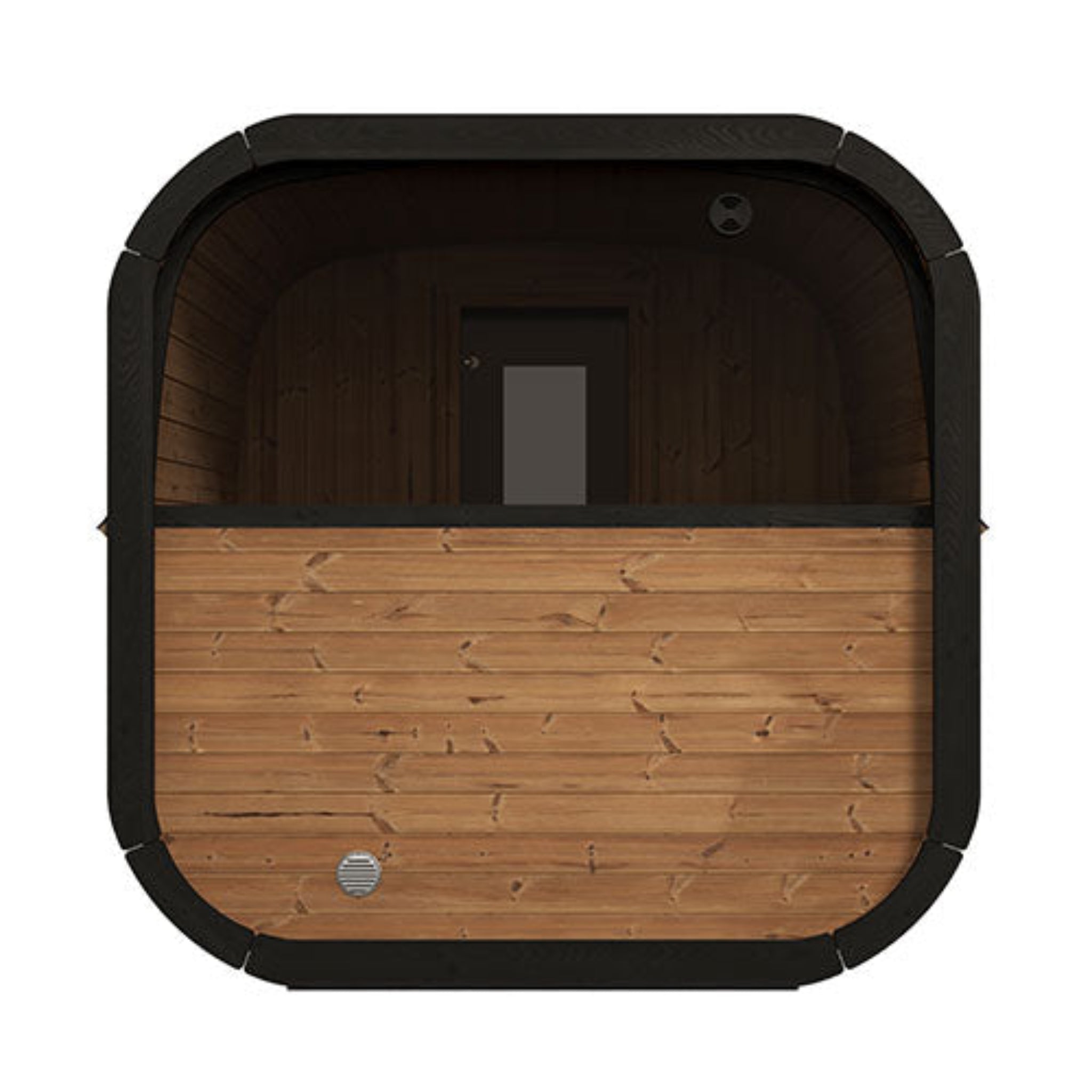 SaunaLife Cube-Series Model CL12GCP 8-Person Outdoor Sauna Suite Kit – Rear View