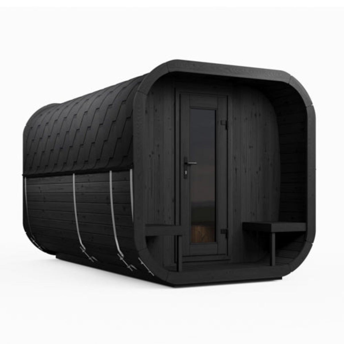 SaunaLife CUBE-Series Model CL12GCPB Outdoor Cube Sauna on a white background
