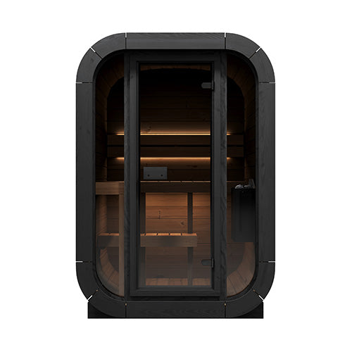 SaunaLife Cube CL3G Outdoor Sauna Kit - 2 Person Glass Front Home Sauna