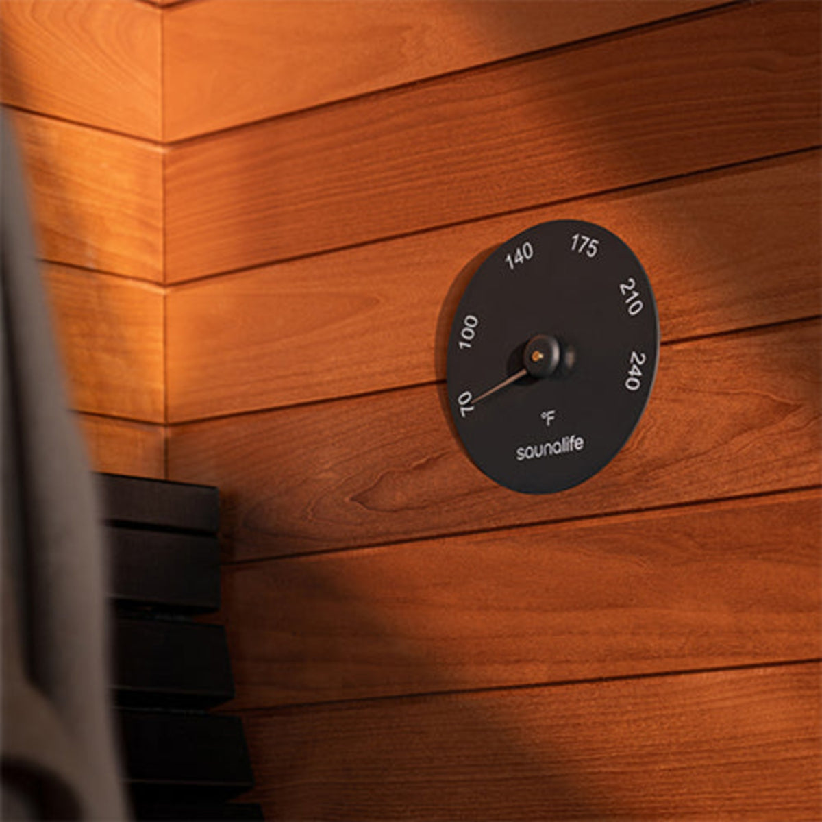 SaunaLife designer sauna thermometer, Fahrenheit – on all