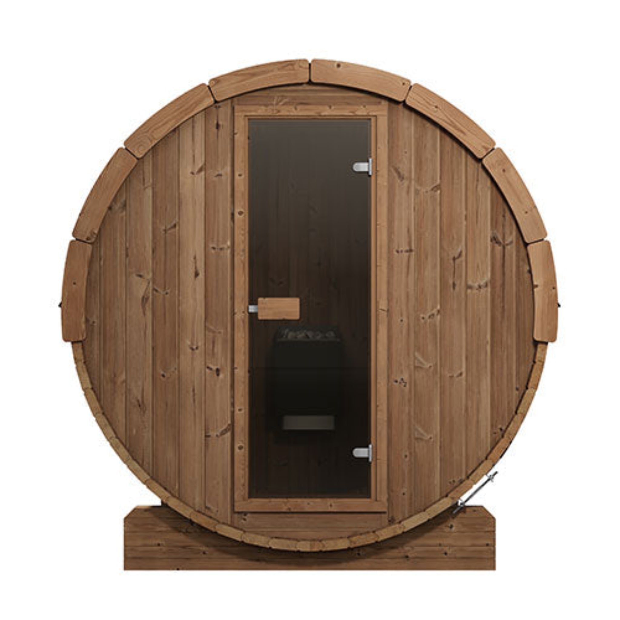 SaunaLife ERGO-Series Model E6 3-Person Outdoor Barrel Sauna – Front View