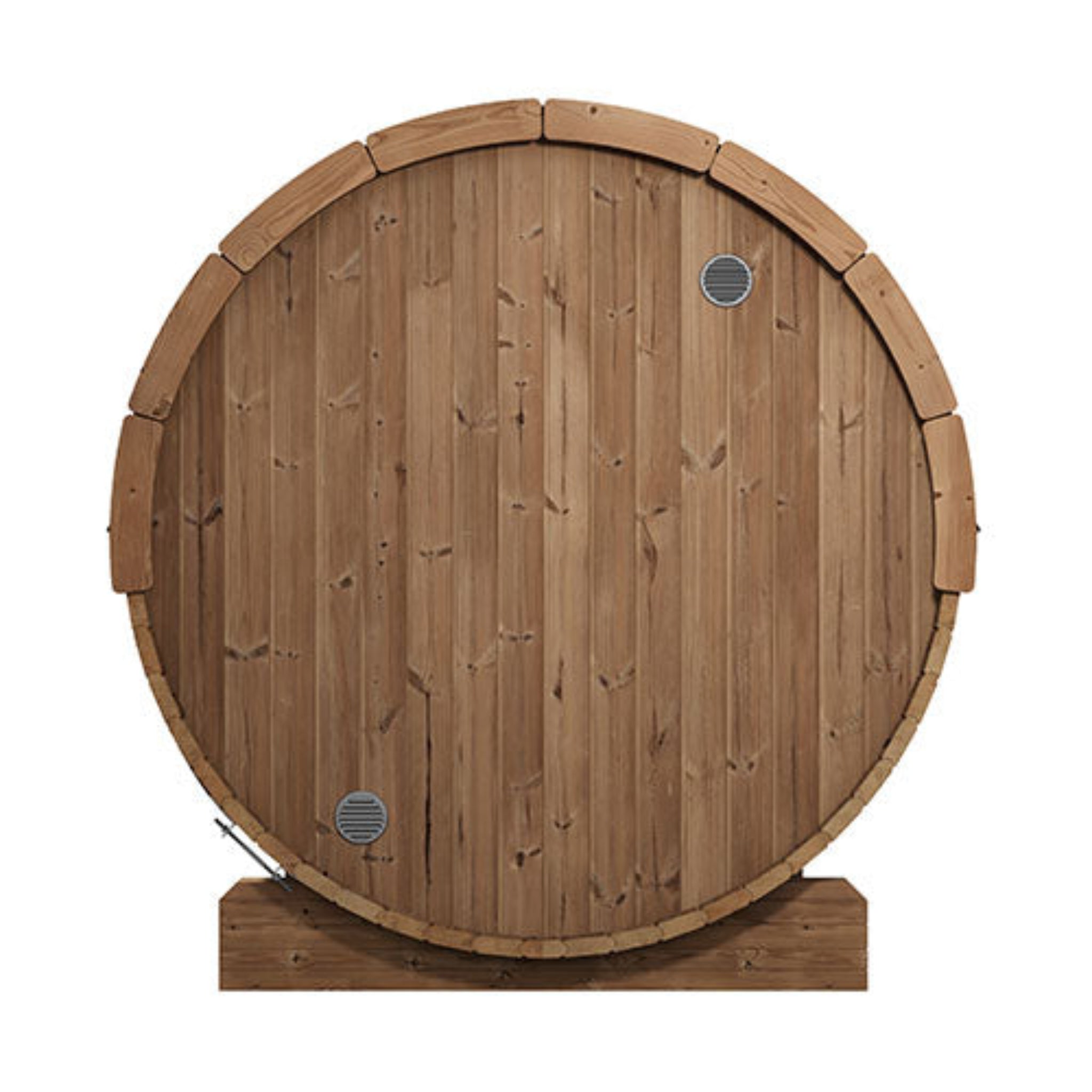 SaunaLife ERGO-Series Model E6 3-Person Outdoor Barrel Sauna – Rear View