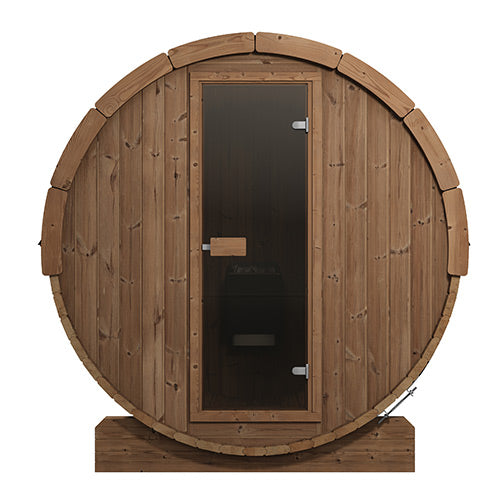 Outdoor Barrel Sauna | SaunaLife ERGO-Series E8B | 6-Person Black