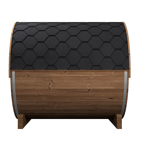 Outdoor Barrel Sauna | SaunaLife ERGO-Series E8B | 6-Person Black