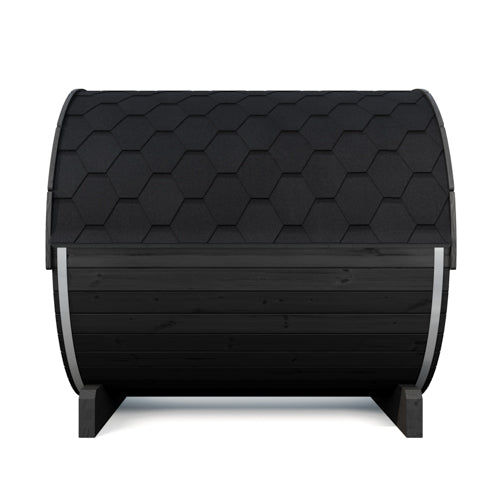 Outdoor Barrel Sauna | SaunaLife ERGO-Series E8B | 6-Person Black