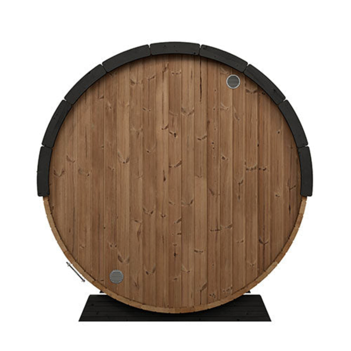 SaunaLife Ergo Elegance-Series Model EE8G Outdoor Barrel Sauna back view on a white background
