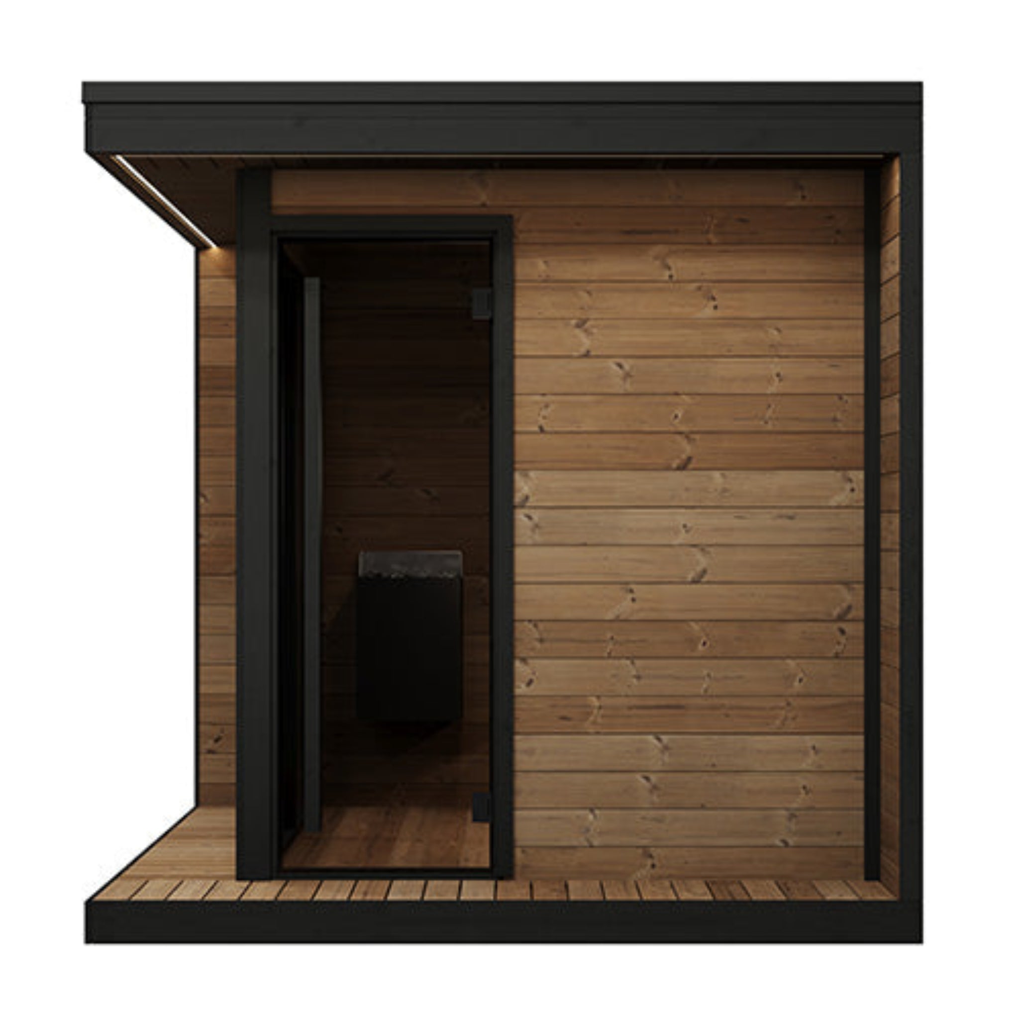 SaunaLife GL6 sauna interior — second view of bench layout and LED lighting system