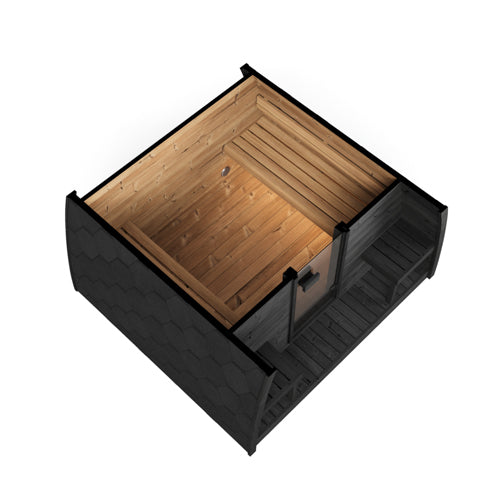 Outdoor Cabin Sauna | SaunaLife Garden-Series G3B | 6-Person Black