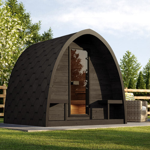 Outdoor Cabin Sauna | SaunaLife Garden-Series G3B | 6-Person Black