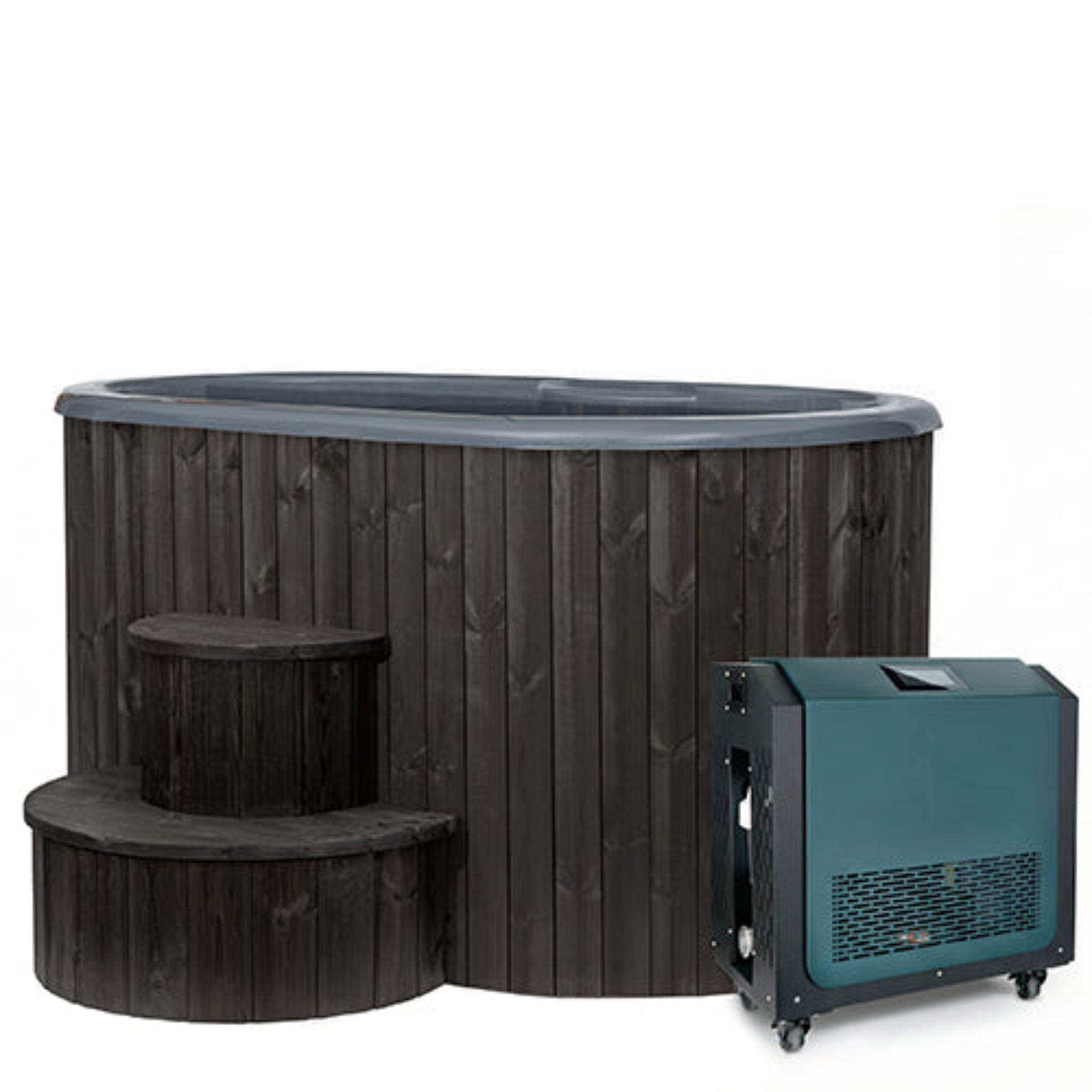 SaunaLife Model S2BC Package with hot and cold immersion tub and chiller/heater for ultimate relaxation.