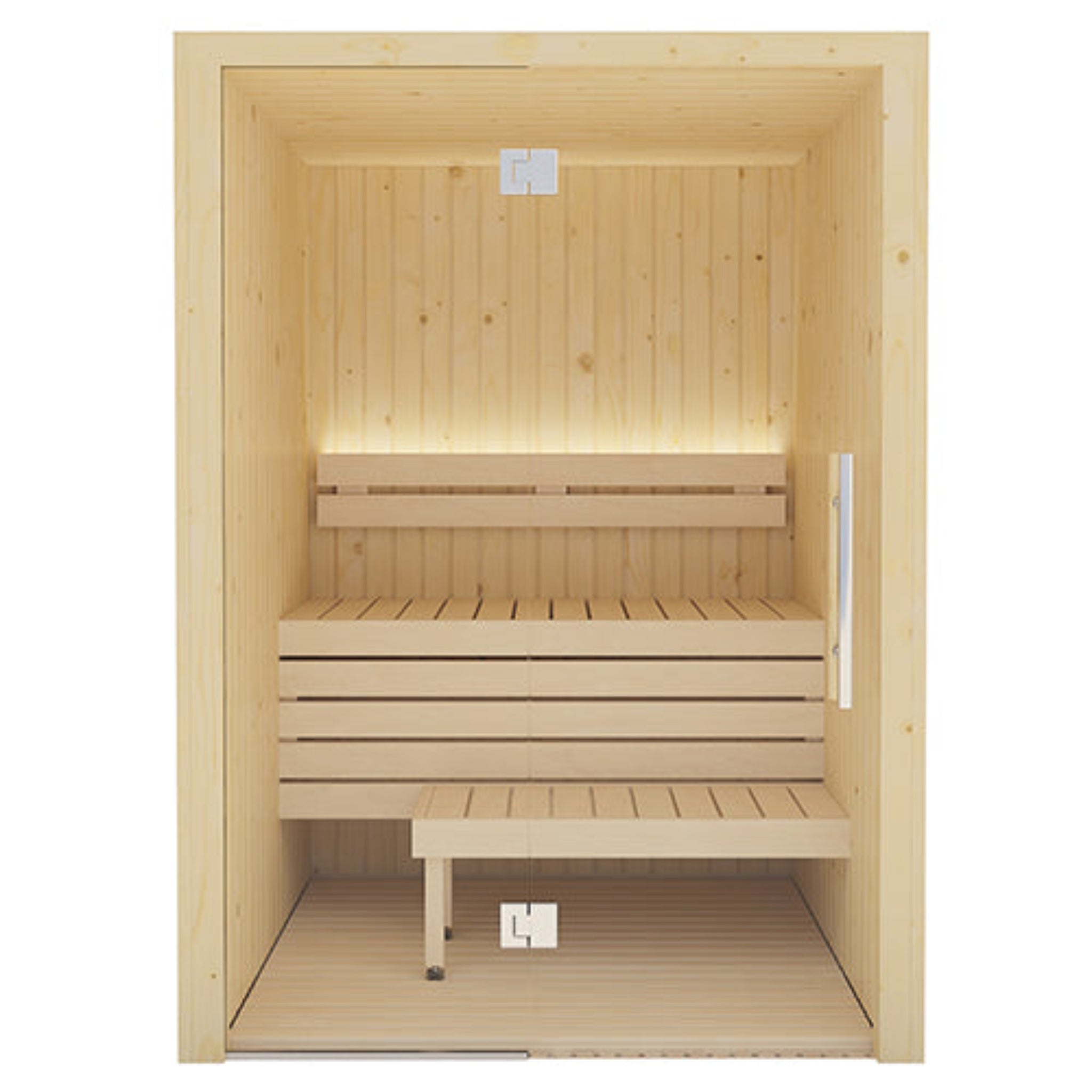 SaunaLife Model X2 1-2 Person Indoor Sauna Kit – Front View with Door Open