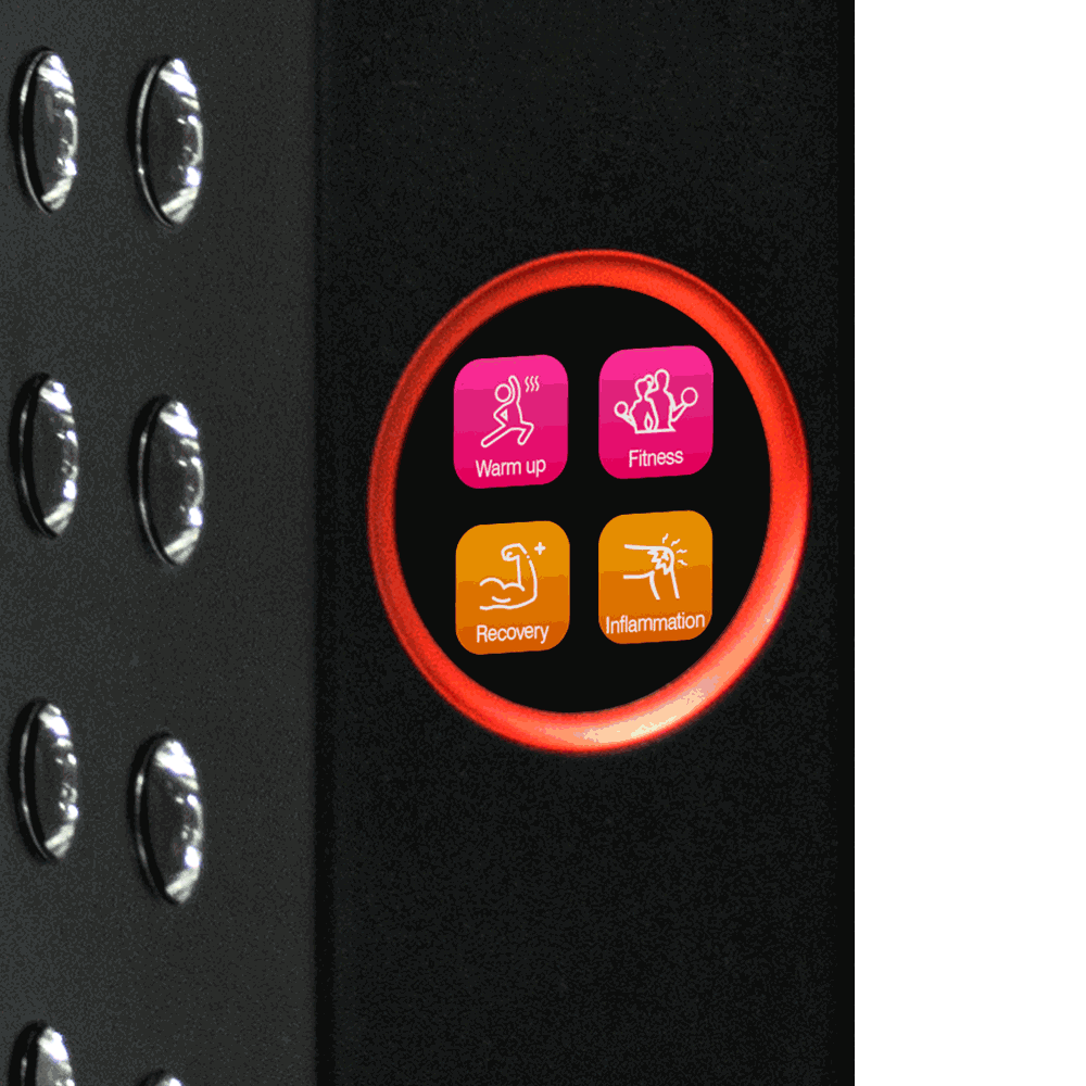 Renew Red Light Max Panel digital control screen and settings display