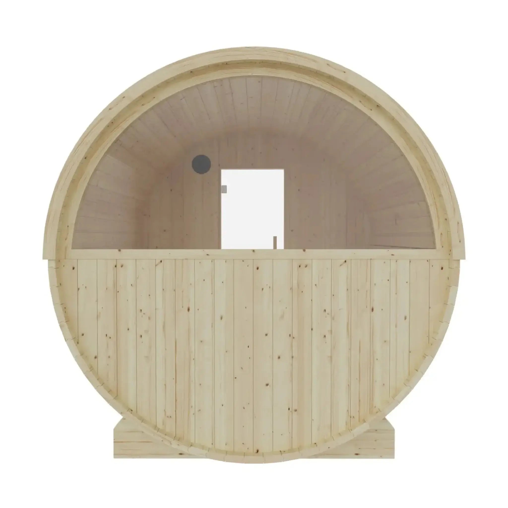 Tampere barrel sauna exterior natural finish close-up