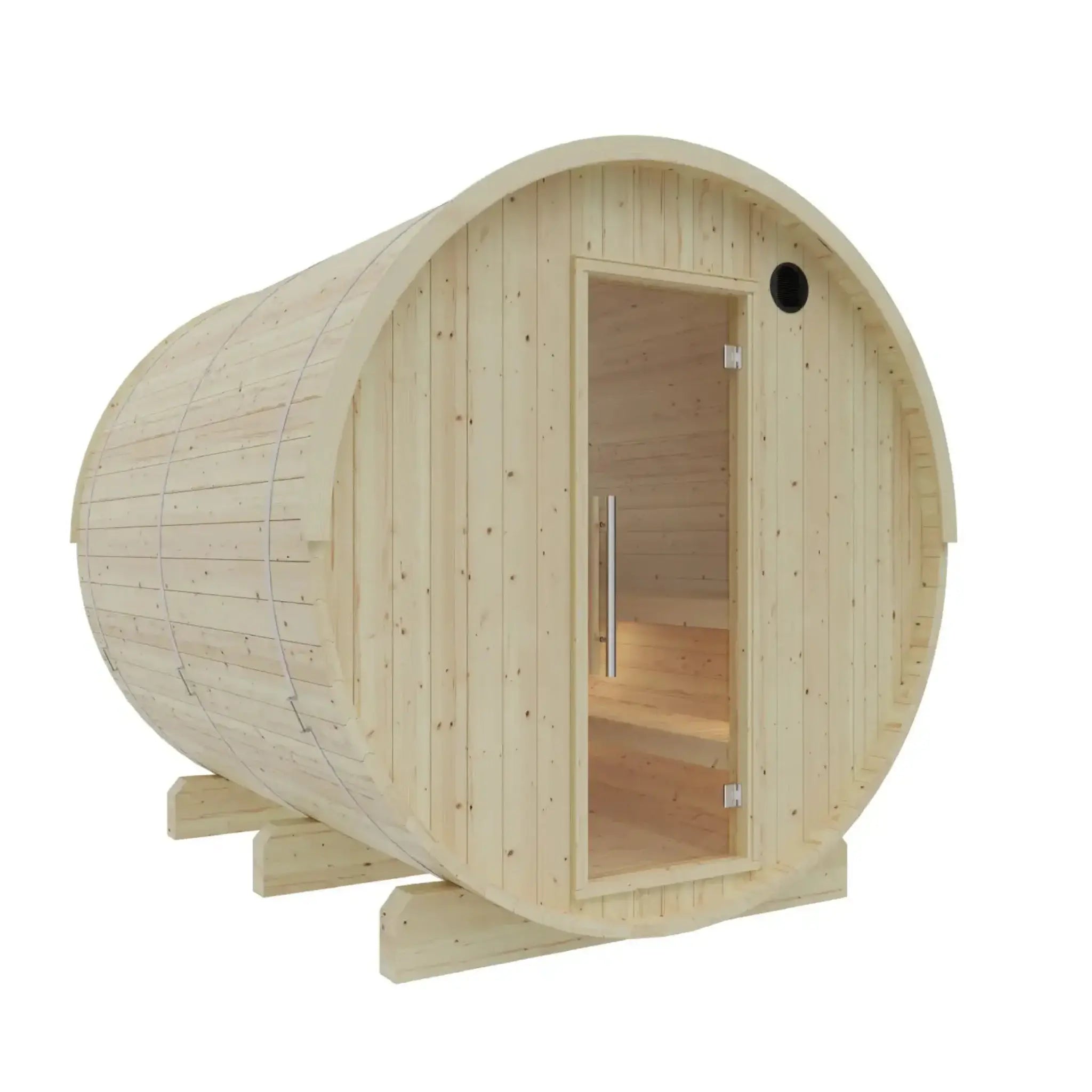 Tampere barrel sauna Northern European Spruce wood detail
