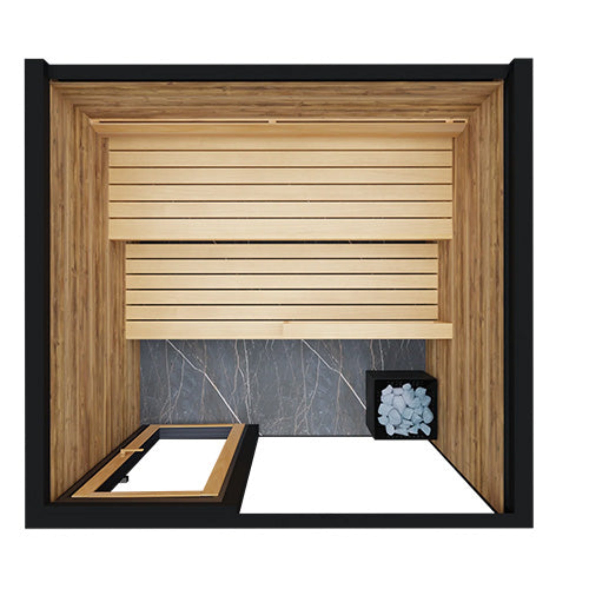 ThermaSol Spectra sauna cabin interior bench and wall detail