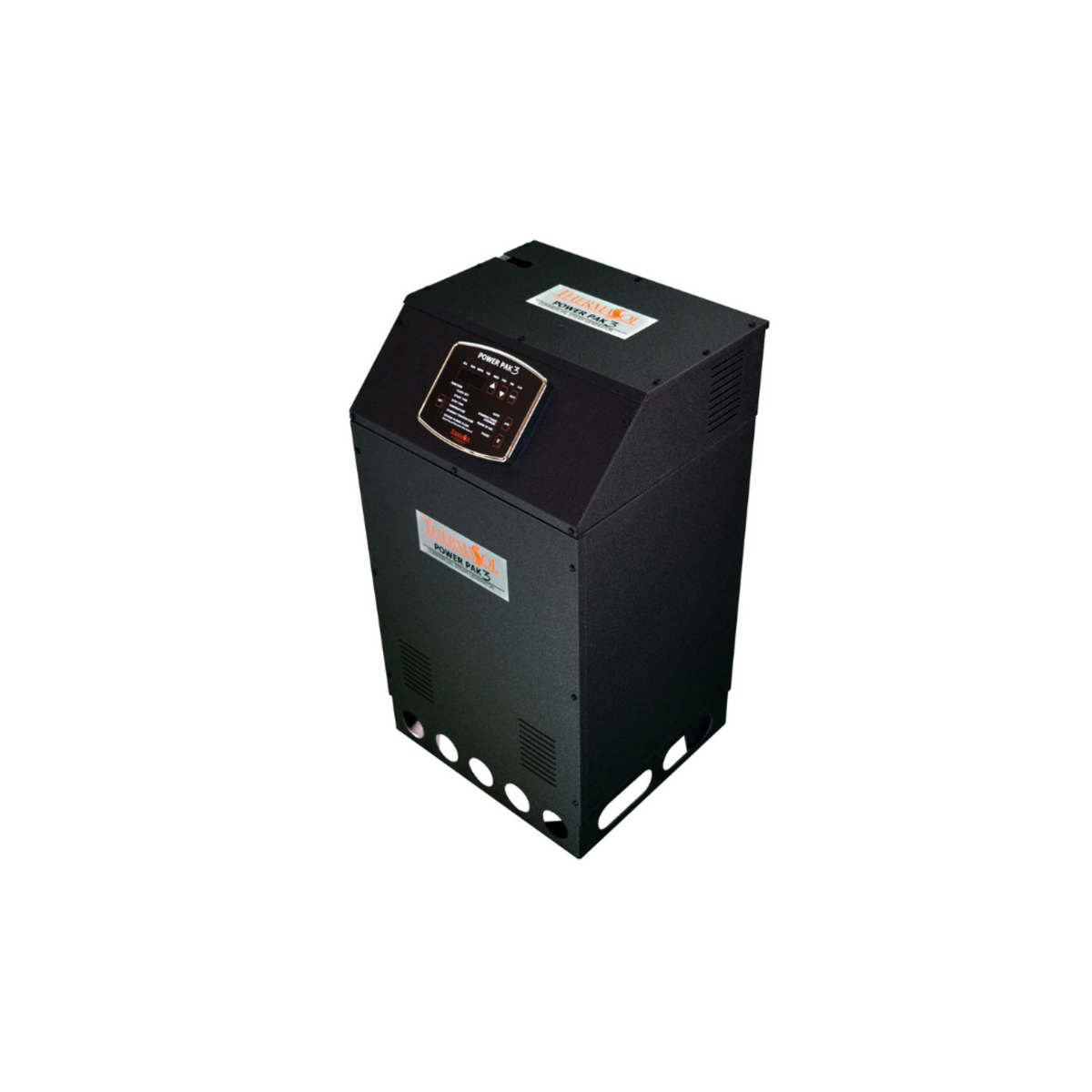 ThermaSol PowerPak Series III commercial steam generator, front view of powder-coated steel enclosure