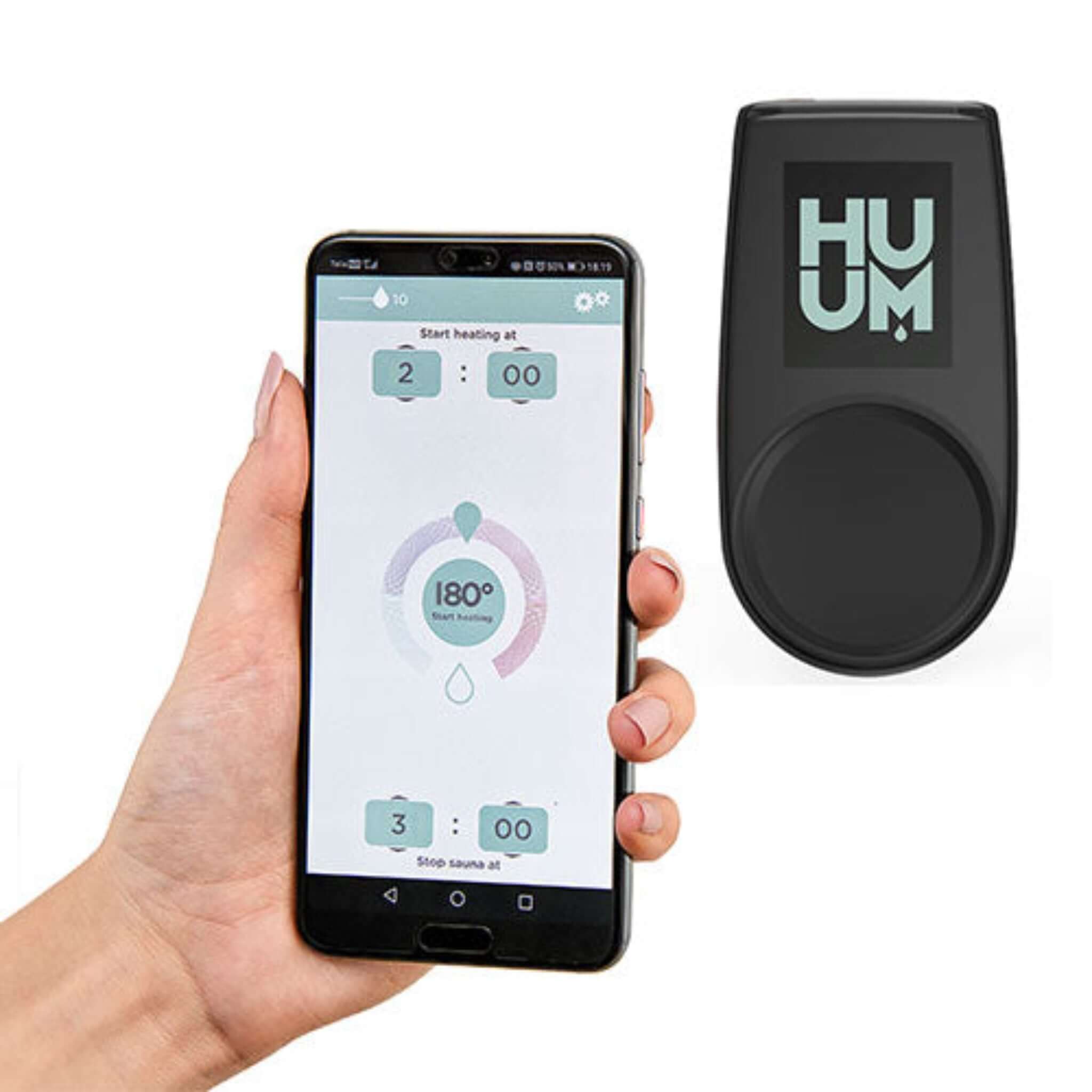 HUUM UKU Wi-Fi sauna control with mobile app interface