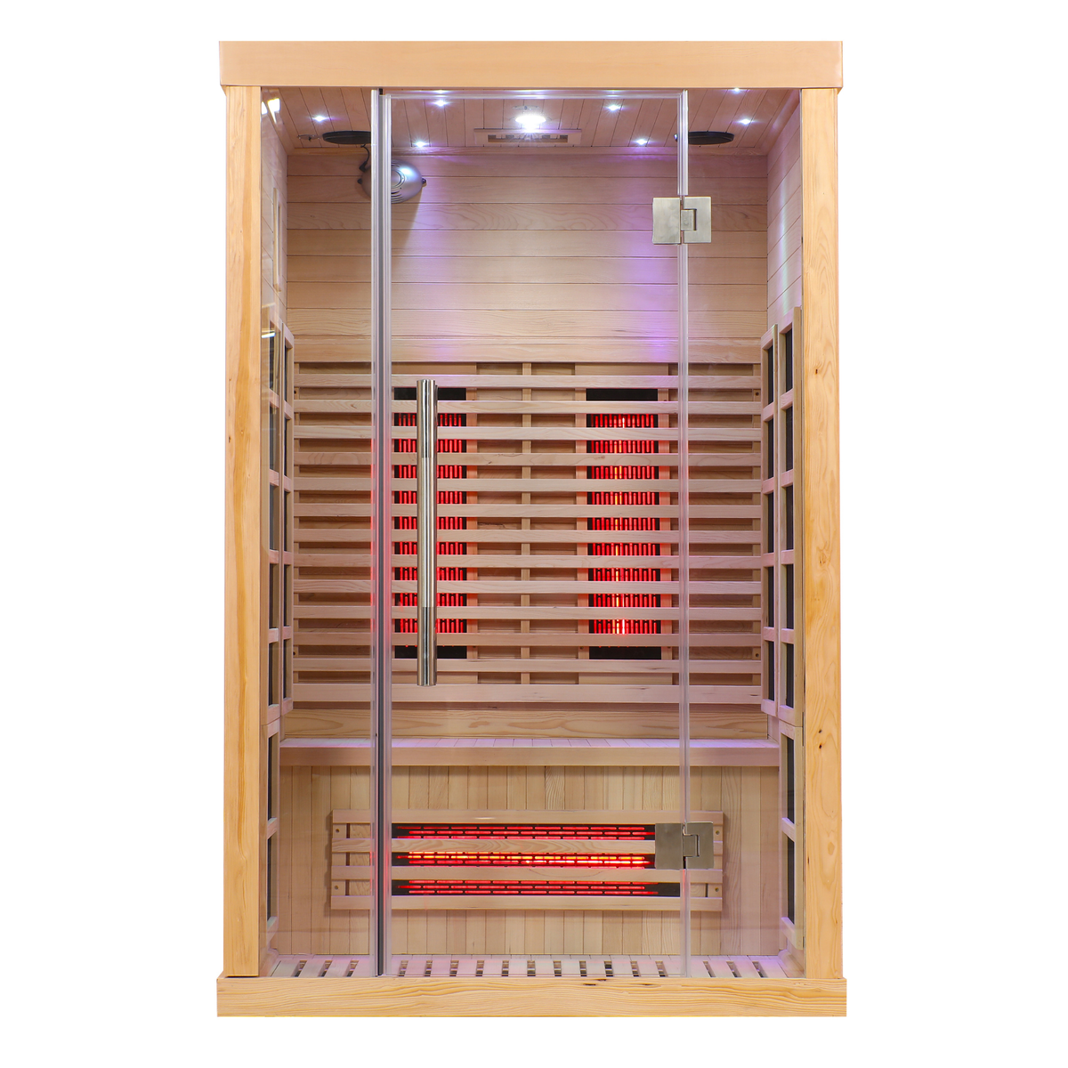 Blisspod Full Spectrum Infrared Sauna with low EMF and 10 heaters for ultimate relaxation and wellness.