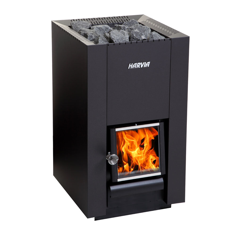 Harvia Linear 16 Black Wood-Burning Sauna Stove