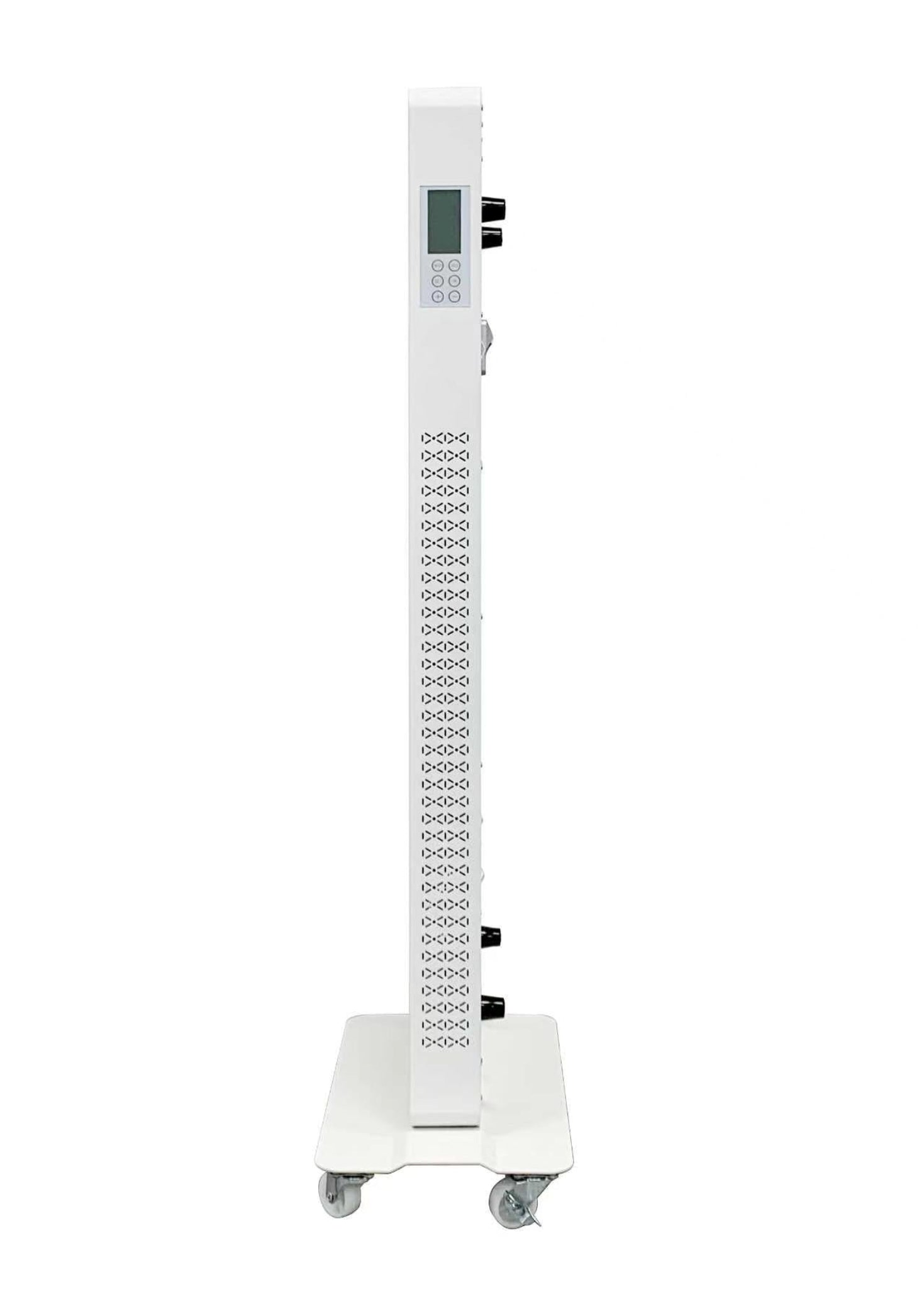side view of the Nicebeam red light therapy device on wheels