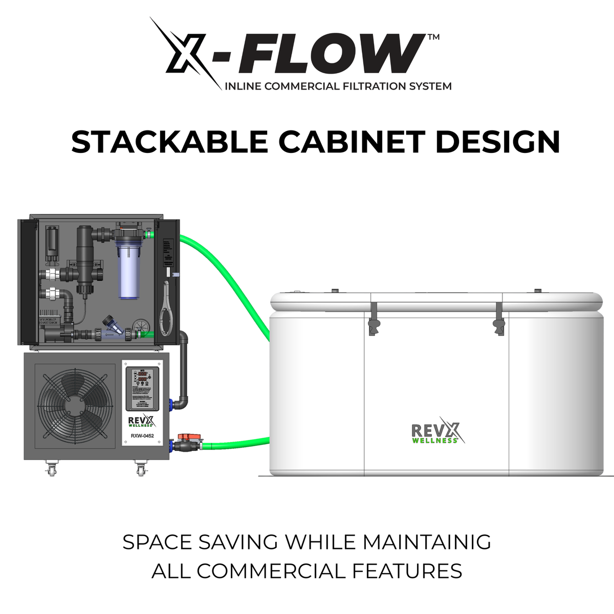 RevX X-FLOW stacking configuration illustration