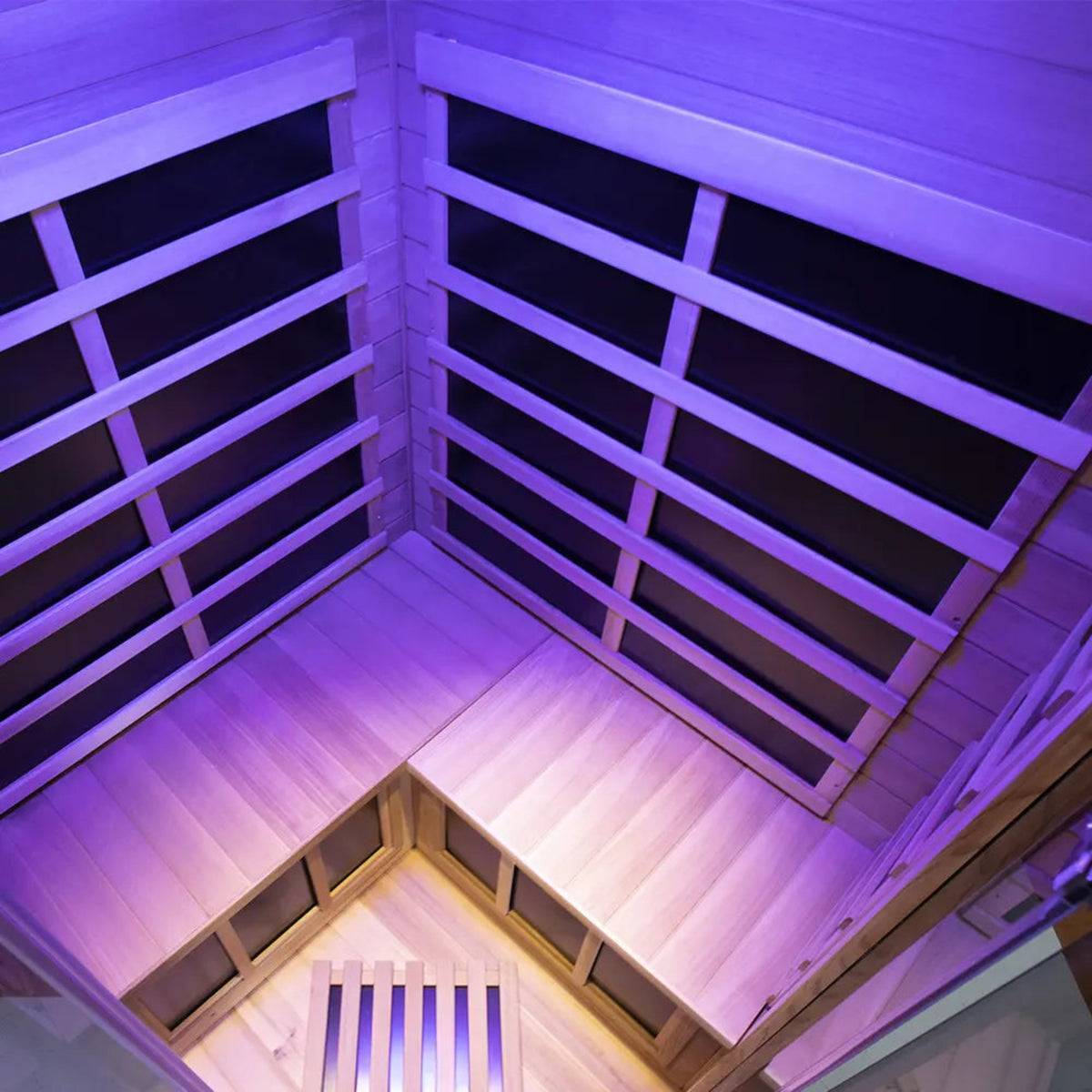 Wizzisaunas S07 Red Cedar infrared sauna – iinterior bench view