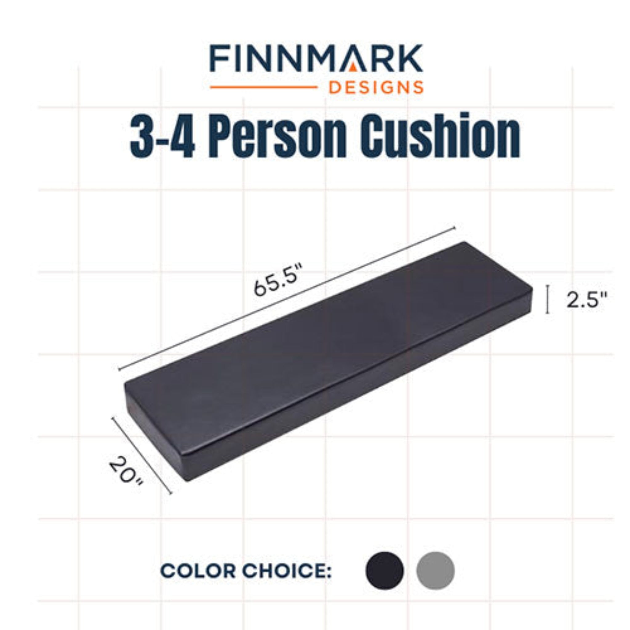 Finnmark FD-3 infrared sauna cushion sizing diagram