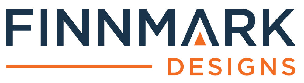 Finnmark Designs logo with 'FINNMARK' in navy and 'DESIGNS' in orange.