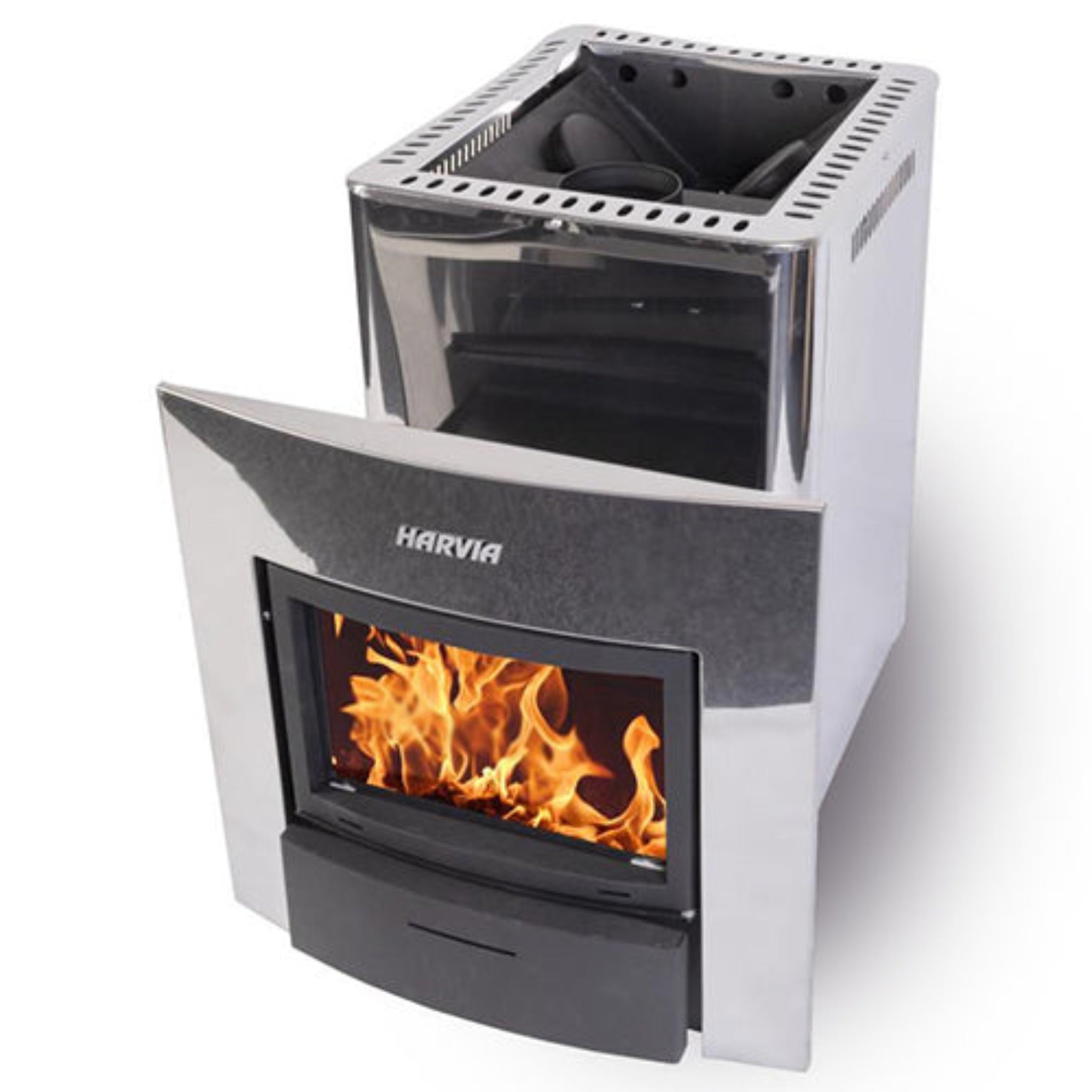 Harvia Pro Series 24.1kW wood-burning sauna stove front view