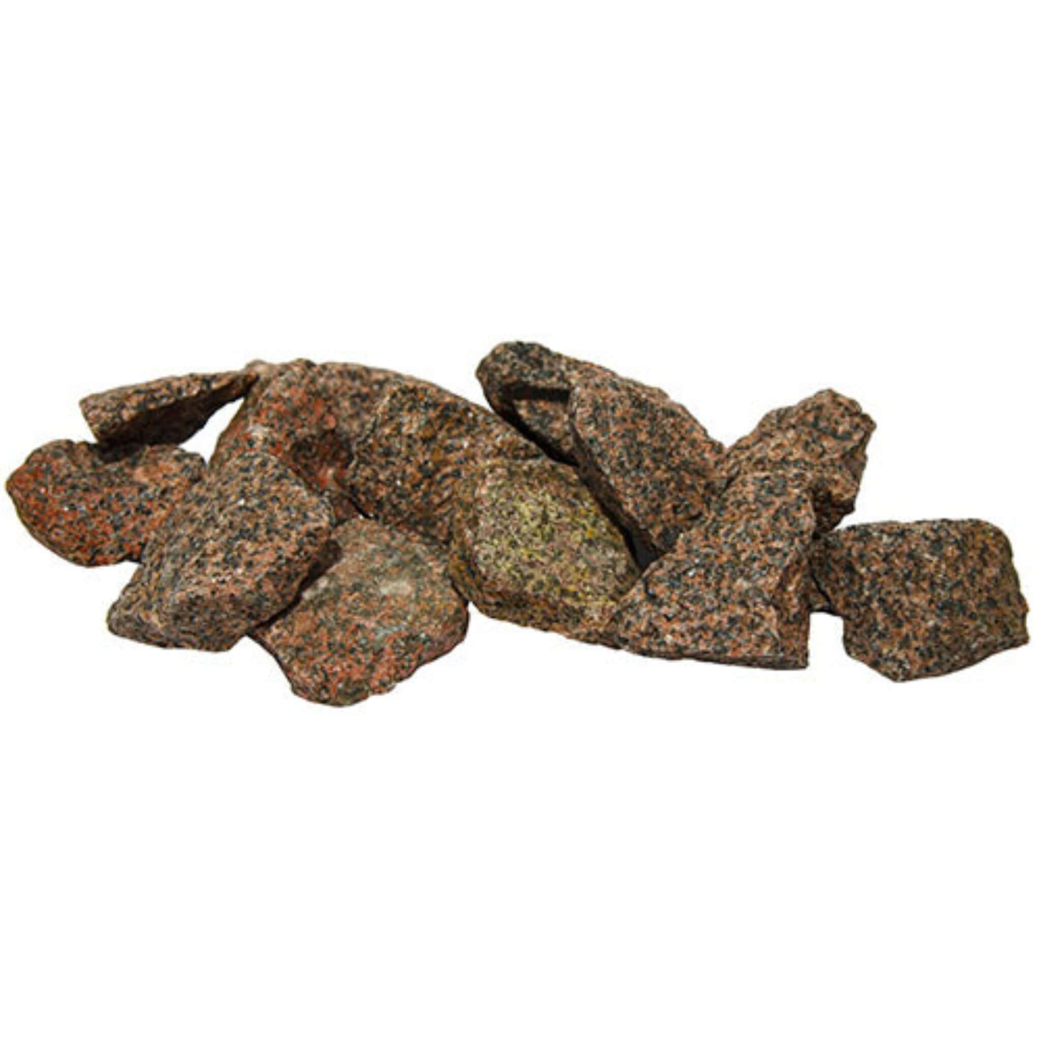 Decorative Red Granite Sauna Heater Stones, Split-Face, 5-10cm