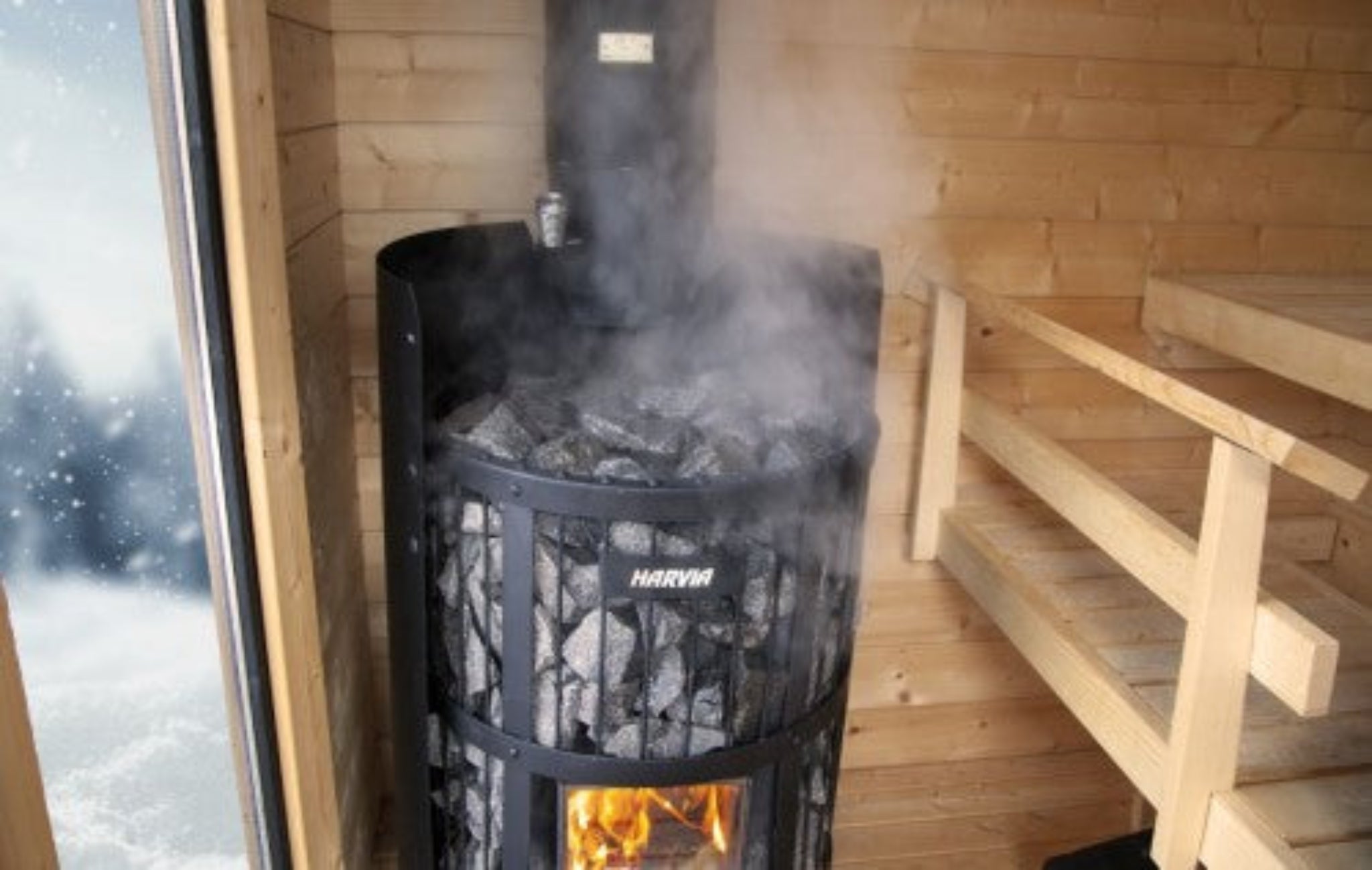 Harvia Legend GreenFlame WK200LD sauna stove — detail view
