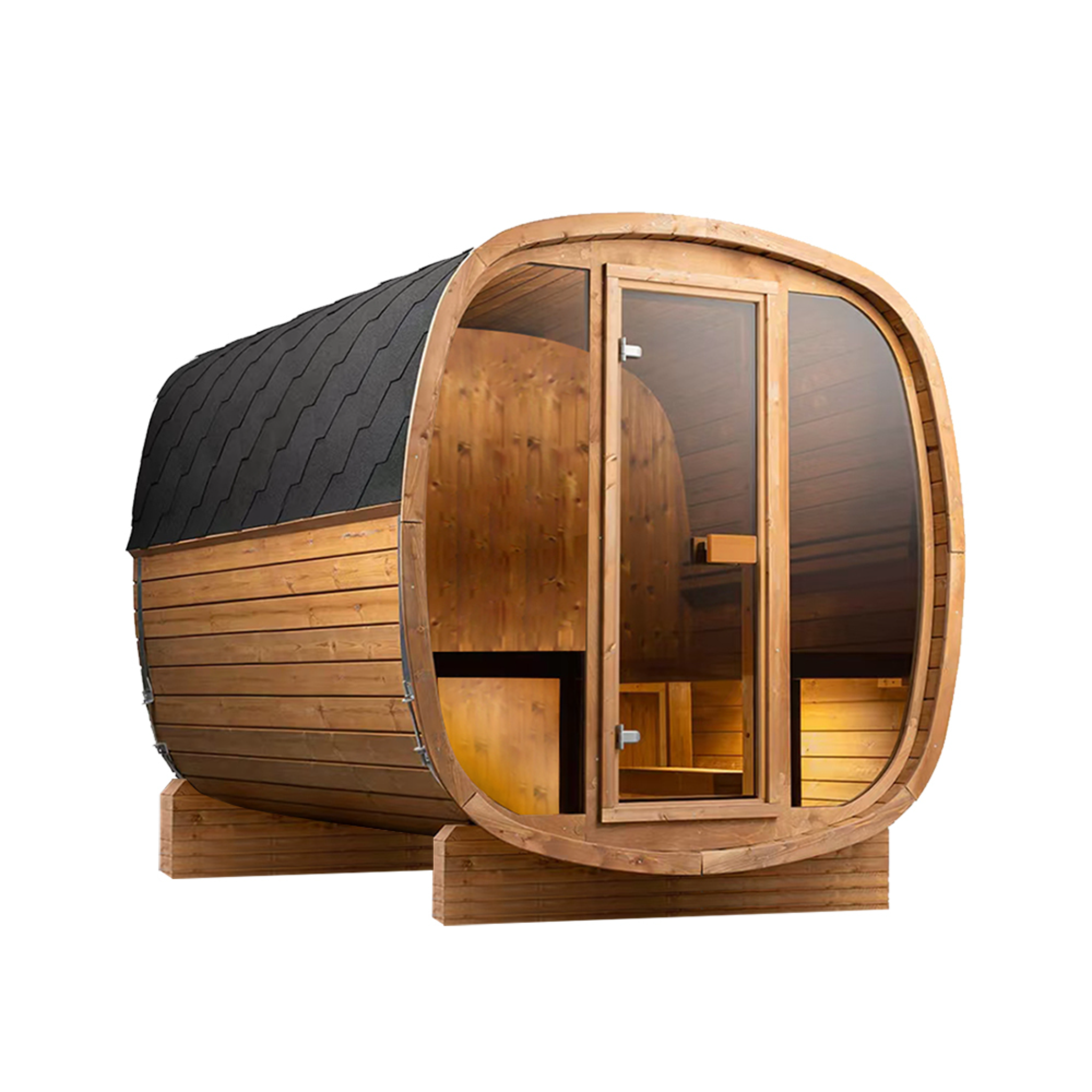 Auris Two Luxury Outdoor Cedar Sauna – 3–4 Person Natural Red Cedar Exterior