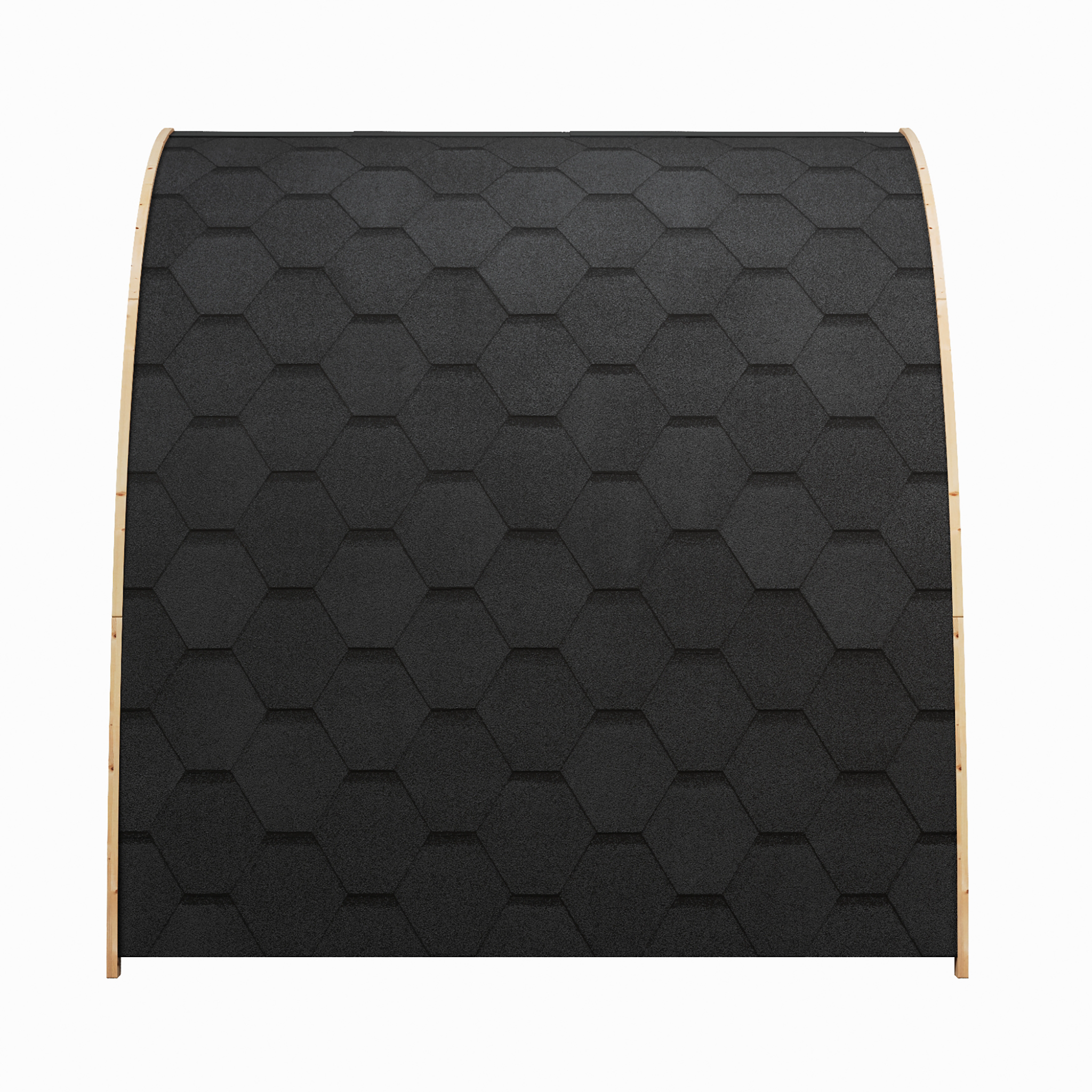 SaunaLife Model G3 Outdoor Sauna – arched roof shingle detail