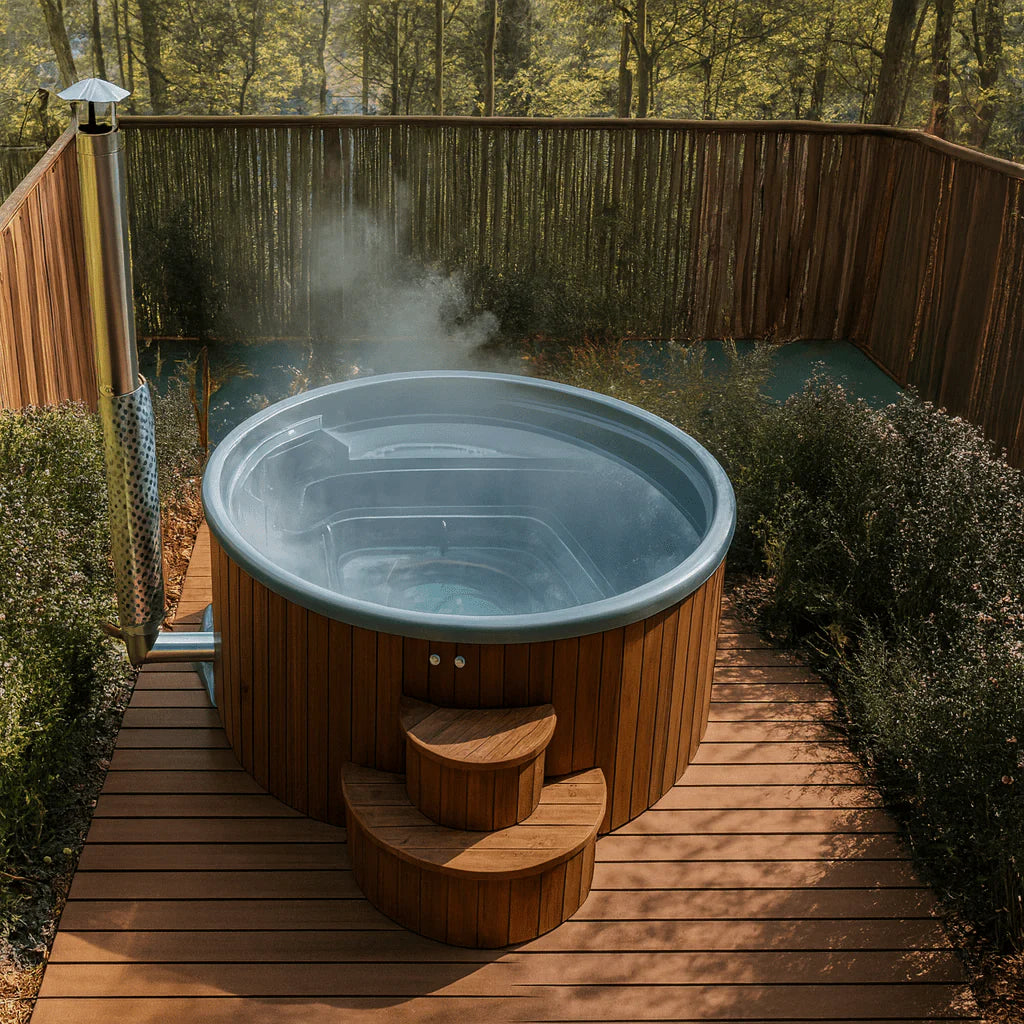 SaunaLife S4N Wood-Fired Hot Tub | 6-Person Off-Grid Outdoor Soaking Tub