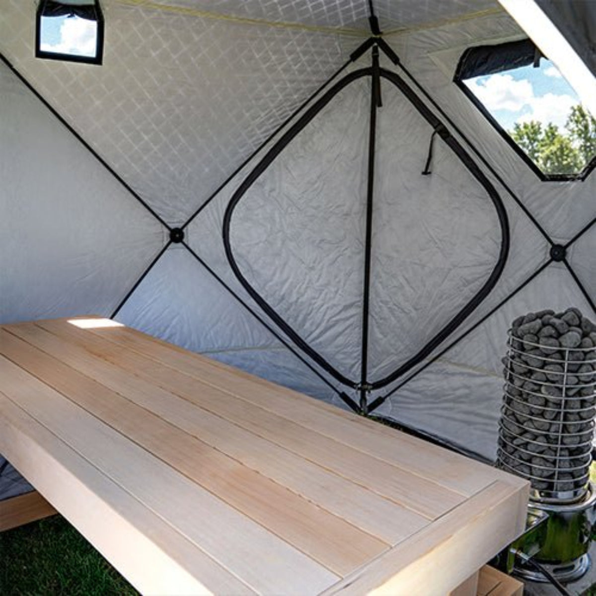 SaunaLife SaunaTrekker Portable Sauna Tent interior detail