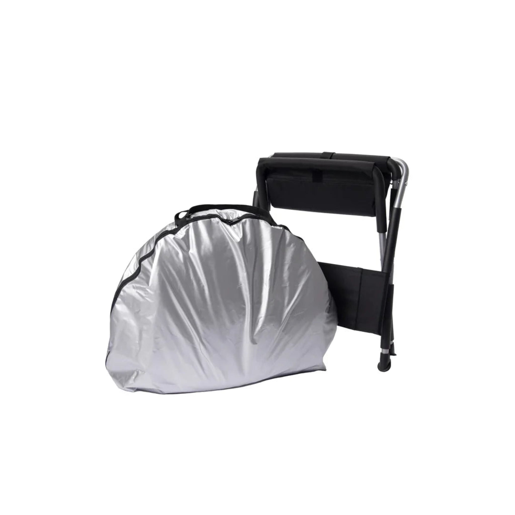 Silver Elite portable infrared sauna compact design with carry bag and foldable frame for easy storage and portability.