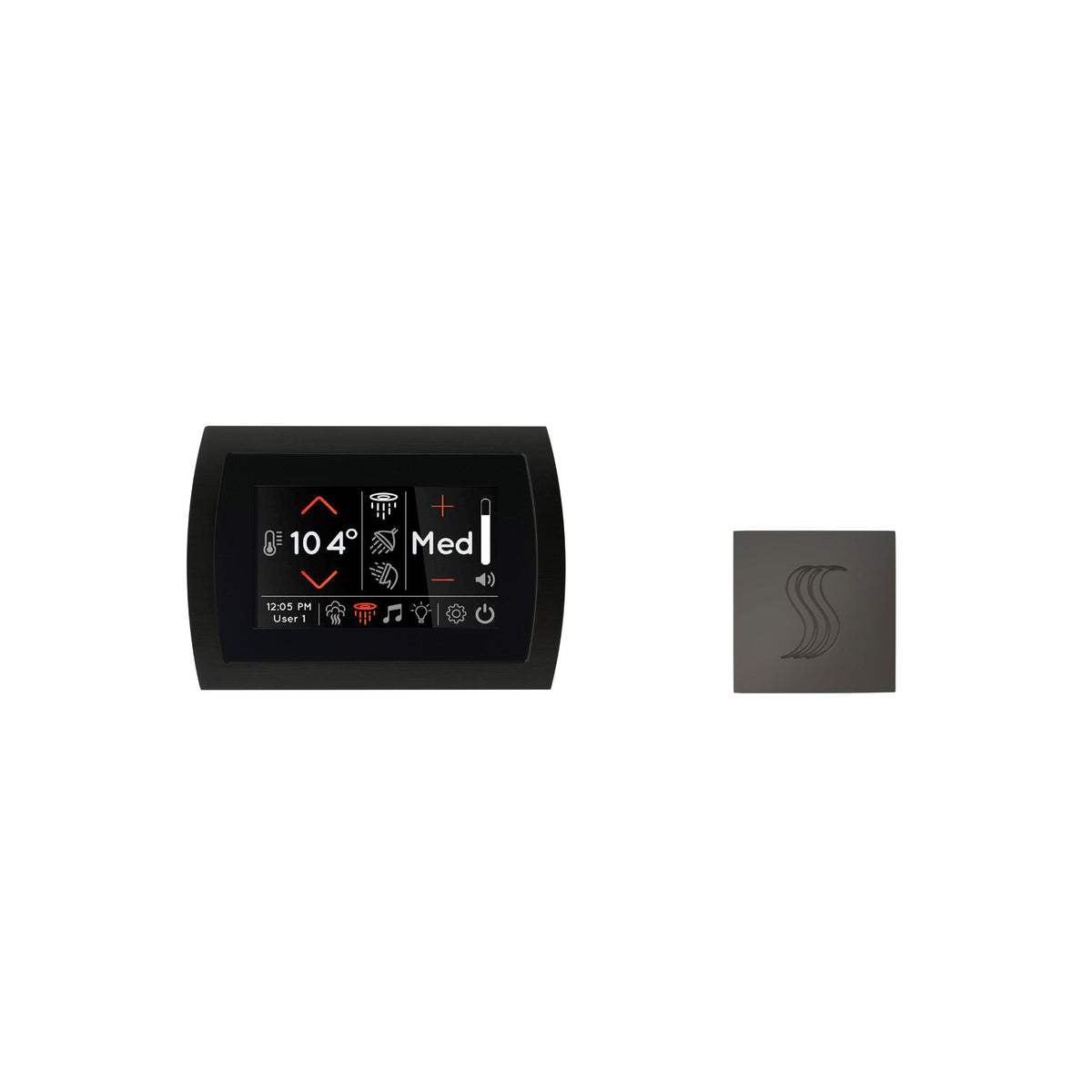 ThermaSol SignaTouch + SteamVection steam head kit featuring a 5" touchscreen display and a sleek control panel.