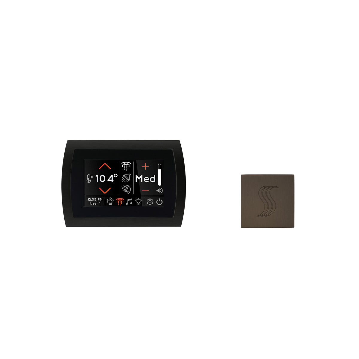 ThermaSol SignaTouch steam head kit with 5" touchscreen display and SteamVection control panel.