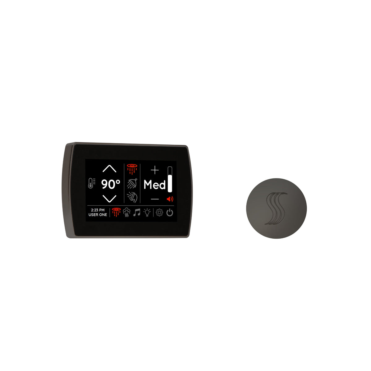 ThermaSol SignaTouch + SteamVection Steam Head Kit | 5" Touchscreen | 15 Finishes display with touchscreen and control unit