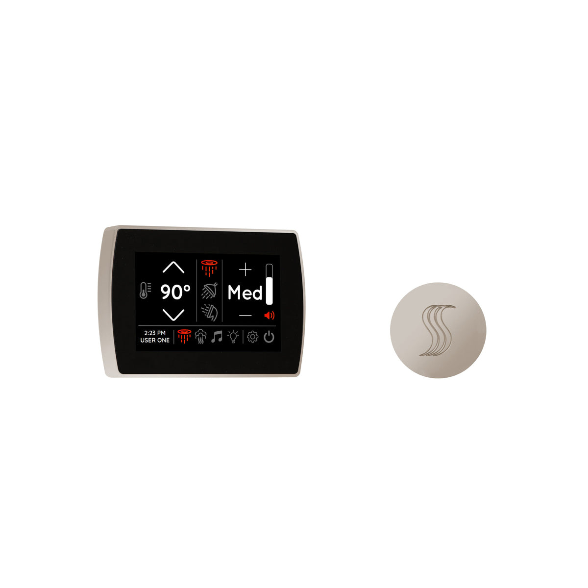 ThermaSol SignaTouch 5" touchscreen for steam head kit, featuring user-friendly controls and sleek design.