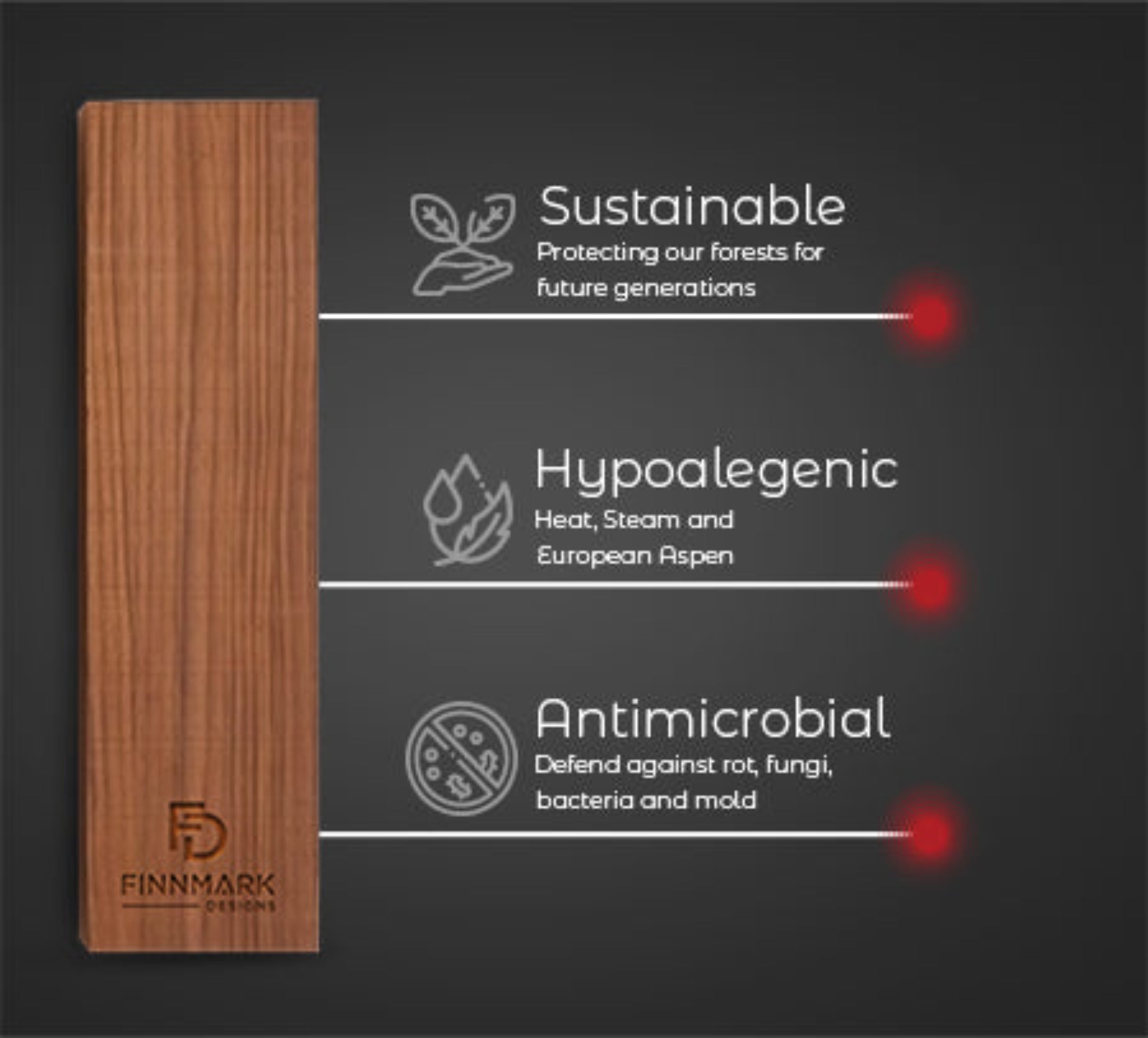 Finnmark FD-4 Trinity combination sauna Thermo-Aspen wood detail