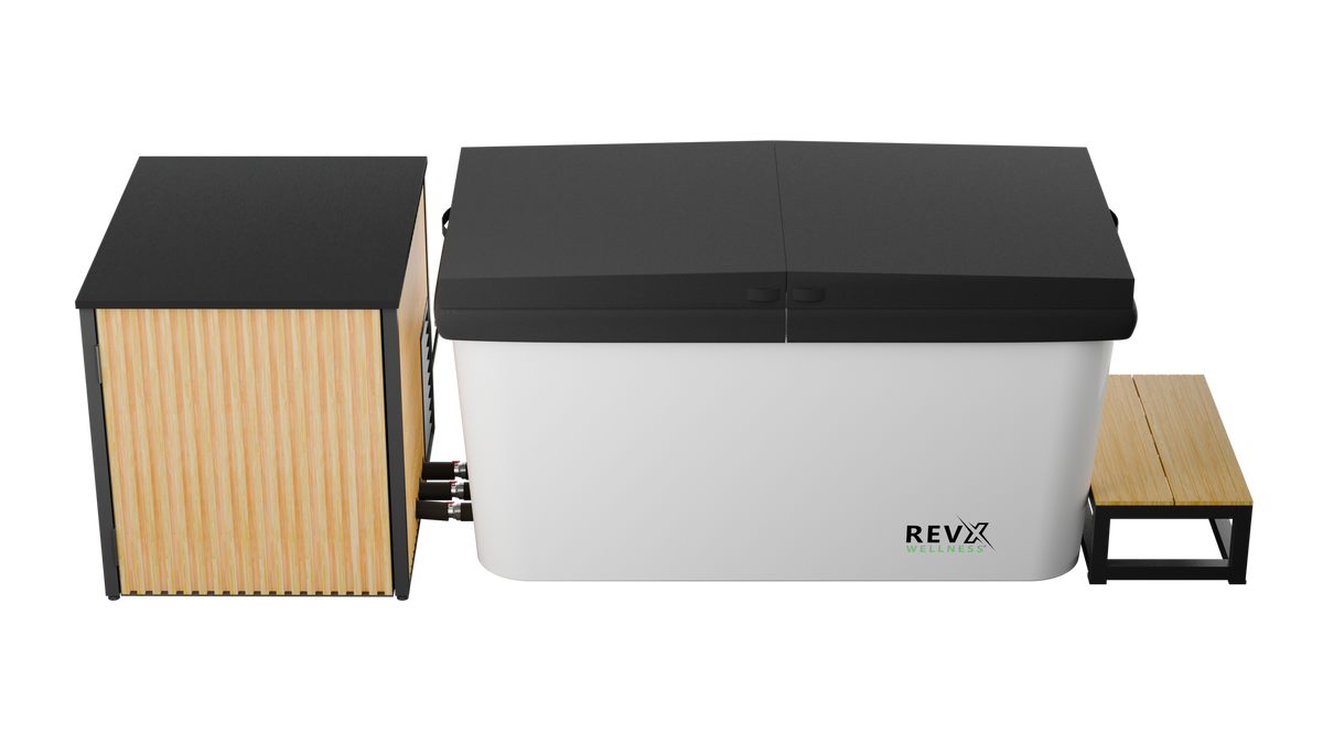 RevX Acrylic X Tub covered with LUX cabinet doors closed