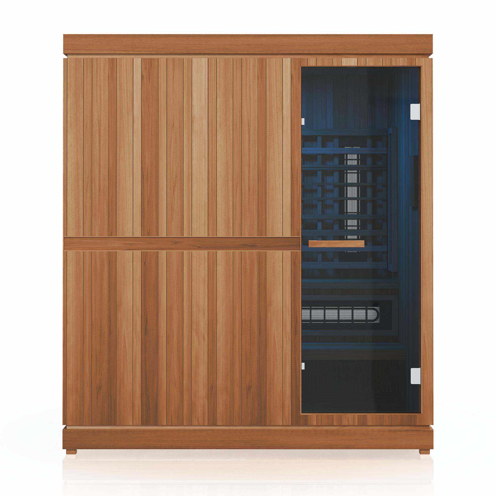 Finnmark FD-5 Trinity combination sauna front view blue light